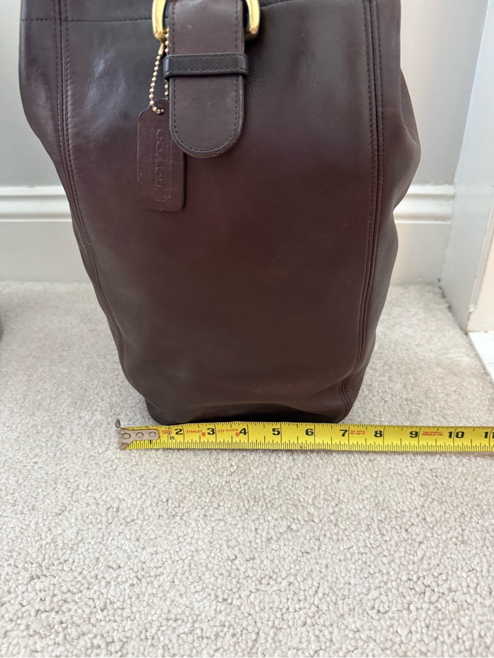 Vintage Coach Soho Sling Shoulder Bag Dark Brown Leather Backpack Purse # 4160 - Picture 9 of 12